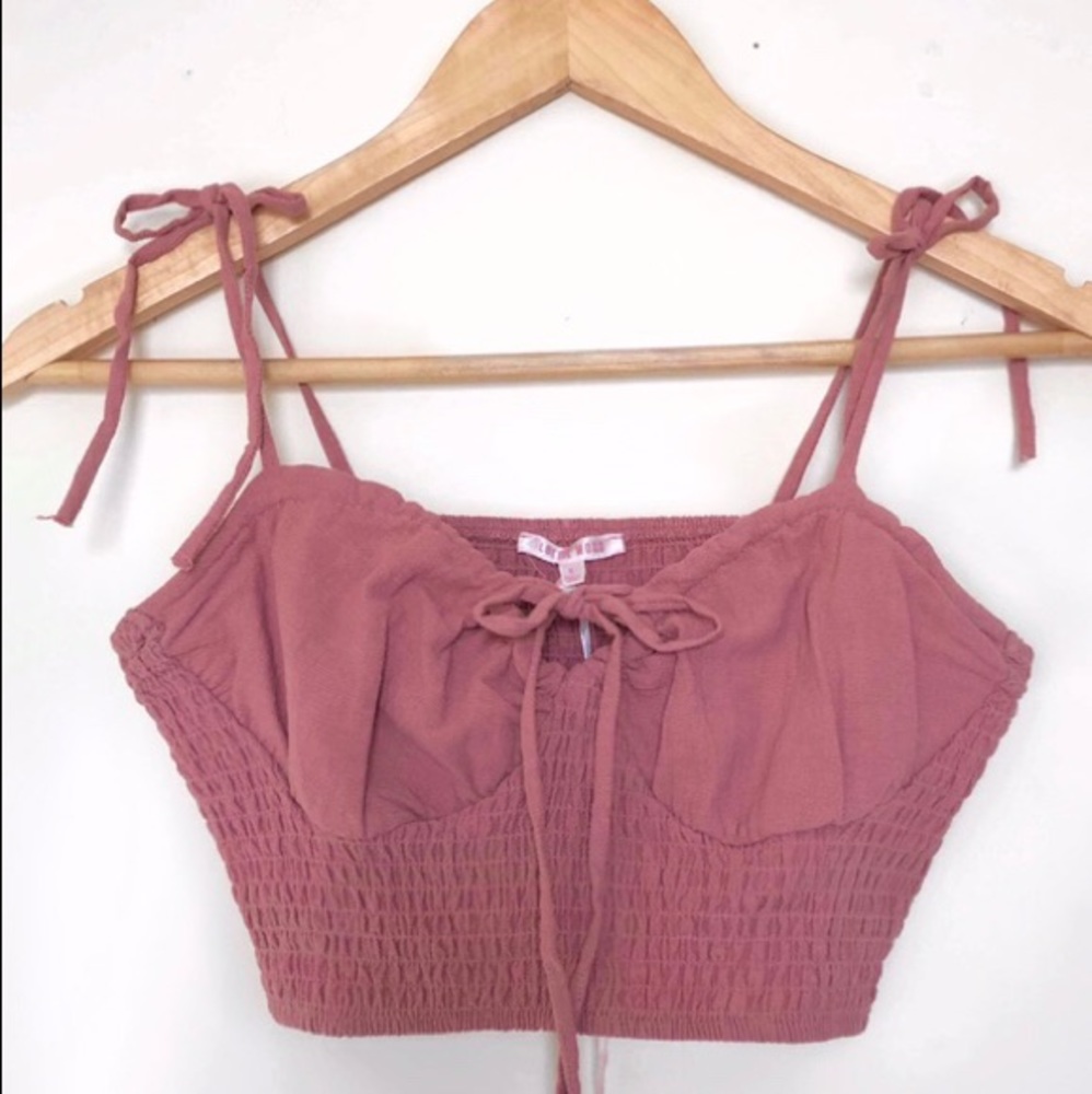 pink cropped tank